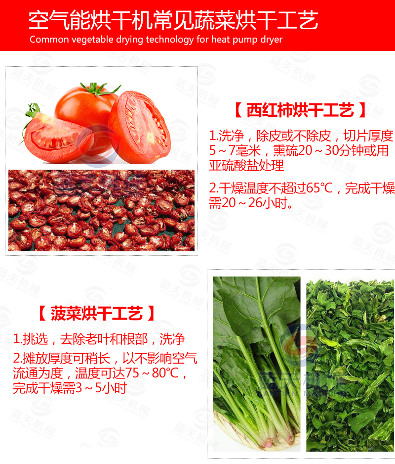 辣椒烘干機常見(jiàn)蔬菜烘干工藝