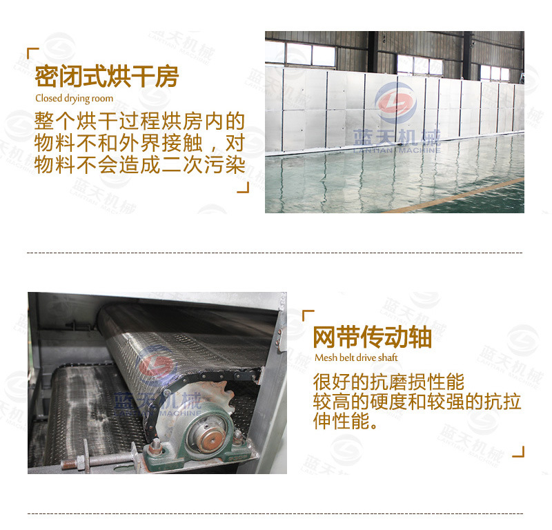 中藥材網(wǎng)帶烘干機細節特點(diǎn)